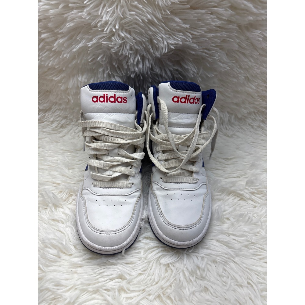 Adidas Hoops 3.0 Mid Kids White Blue Red High Top Sneakers size 3.5Y